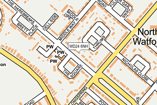 WD24 6NH map - OS OpenMap – Local (Ordnance Survey) WD24 6NH map - OS OpenMap – Local (Ordnance Survey)