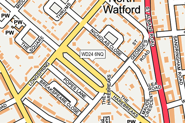 WD24 6NQ map - OS OpenMap – Local (Ordnance Survey) WD24 6NQ map - OS OpenMap – Local (Ordnance Survey)