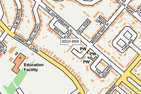 WD24 6NW map - OS OpenMap – Local (Ordnance Survey) WD24 6NW map - OS OpenMap – Local (Ordnance Survey)