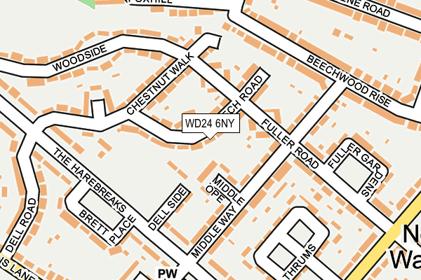 WD24 6NY map - OS OpenMap – Local (Ordnance Survey) WD24 6NY map - OS OpenMap – Local (Ordnance Survey)