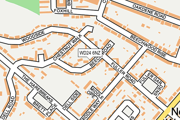 WD24 6NZ map - OS OpenMap – Local (Ordnance Survey) WD24 6NZ map - OS OpenMap – Local (Ordnance Survey)
