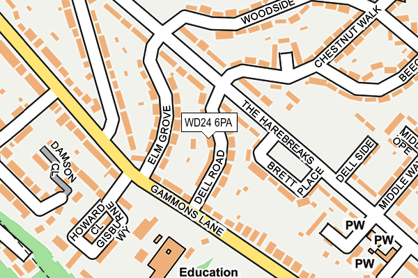 WD24 6PA map - OS OpenMap – Local (Ordnance Survey)