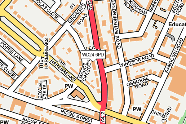 WD24 6PD map - OS OpenMap – Local (Ordnance Survey) WD24 6PD map - OS OpenMap – Local (Ordnance Survey)