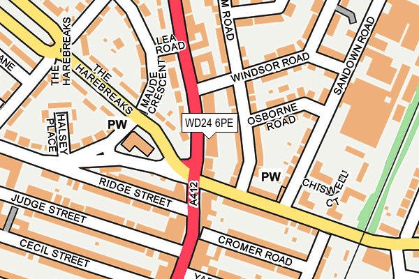 WD24 6PE map - OS OpenMap – Local (Ordnance Survey) WD24 6PE map - OS OpenMap – Local (Ordnance Survey)