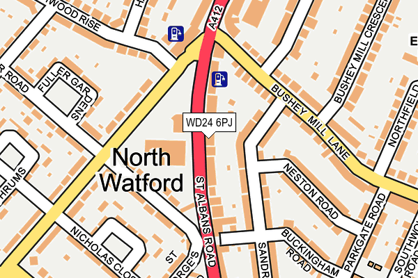 WD24 6PJ map - OS OpenMap – Local (Ordnance Survey) WD24 6PJ map - OS OpenMap – Local (Ordnance Survey)