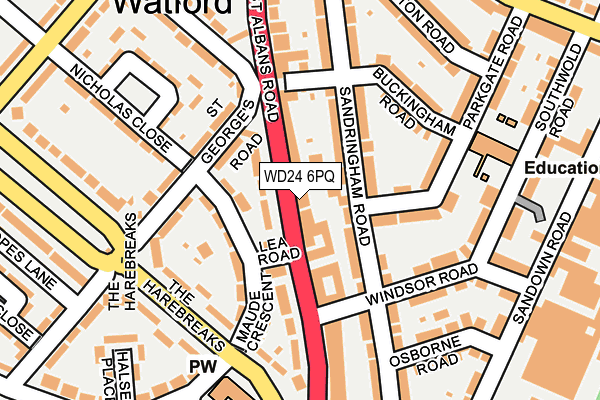 WD24 6PQ map - OS OpenMap – Local (Ordnance Survey) WD24 6PQ map - OS OpenMap – Local (Ordnance Survey)