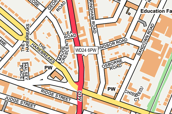 WD24 6PW map - OS OpenMap – Local (Ordnance Survey) WD24 6PW map - OS OpenMap – Local (Ordnance Survey)