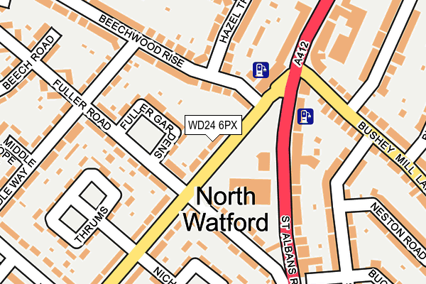 WD24 6PX map - OS OpenMap – Local (Ordnance Survey) WD24 6PX map - OS OpenMap – Local (Ordnance Survey)