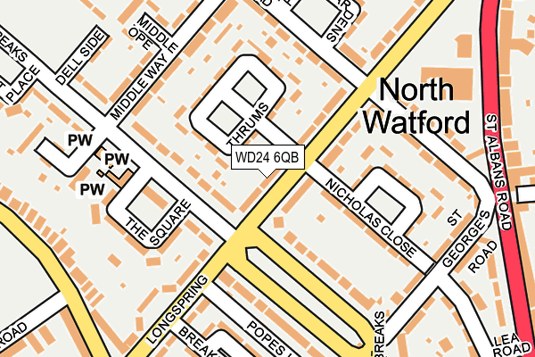 WD24 6QB map - OS OpenMap – Local (Ordnance Survey) WD24 6QB map - OS OpenMap – Local (Ordnance Survey)