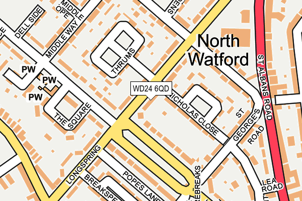 WD24 6QD map - OS OpenMap – Local (Ordnance Survey) WD24 6QD map - OS OpenMap – Local (Ordnance Survey)