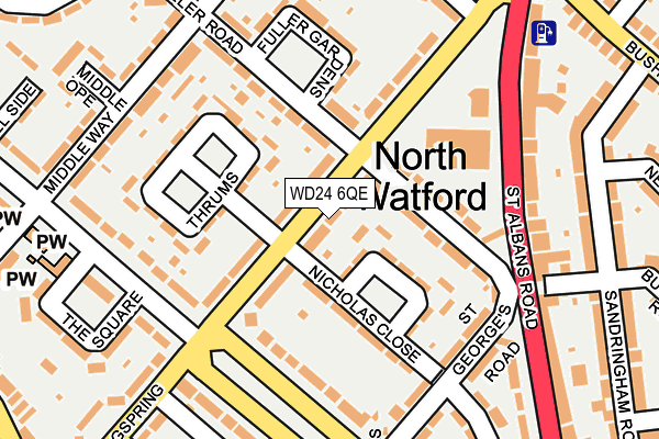WD24 6QE map - OS OpenMap – Local (Ordnance Survey) WD24 6QE map - OS OpenMap – Local (Ordnance Survey)