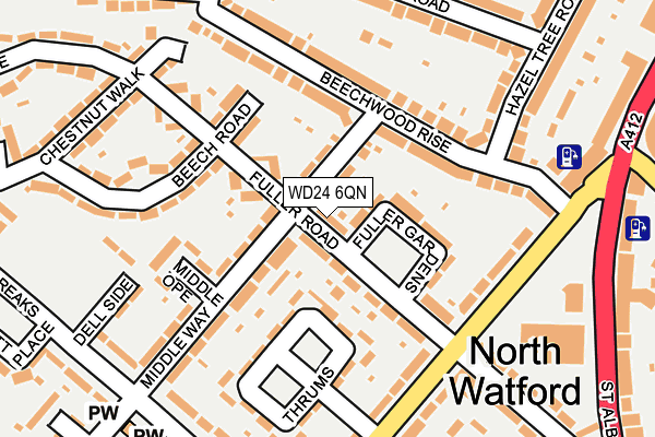 WD24 6QN map - OS OpenMap – Local (Ordnance Survey) WD24 6QN map - OS OpenMap – Local (Ordnance Survey)