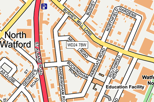 WD24 7BW map - OS OpenMap – Local (Ordnance Survey) WD24 7BW map - OS OpenMap – Local (Ordnance Survey)