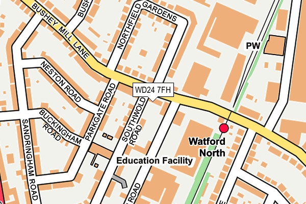 WD24 7FH map - OS OpenMap – Local (Ordnance Survey)