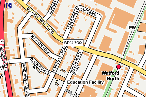 WD24 7QQ map - OS OpenMap – Local (Ordnance Survey) WD24 7QQ map - OS OpenMap – Local (Ordnance Survey)