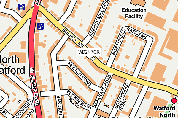 WD24 7QR map - OS OpenMap – Local (Ordnance Survey) WD24 7QR map - OS OpenMap – Local (Ordnance Survey)