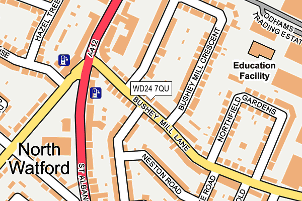 WD24 7QU map - OS OpenMap – Local (Ordnance Survey) WD24 7QU map - OS OpenMap – Local (Ordnance Survey)