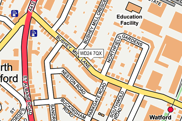 WD24 7QX map - OS OpenMap – Local (Ordnance Survey) WD24 7QX map - OS OpenMap – Local (Ordnance Survey)