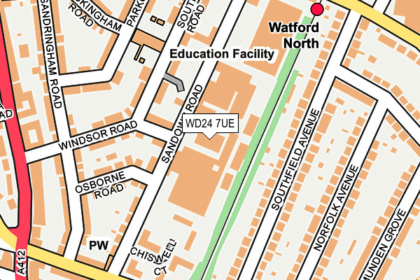 WD24 7UE map - OS OpenMap – Local (Ordnance Survey) WD24 7UE map - OS OpenMap – Local (Ordnance Survey)