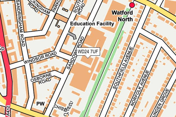 WD24 7UF map - OS OpenMap – Local (Ordnance Survey) WD24 7UF map - OS OpenMap – Local (Ordnance Survey)