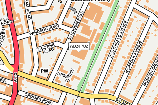 WD24 7UZ map - OS OpenMap – Local (Ordnance Survey) WD24 7UZ map - OS OpenMap – Local (Ordnance Survey)