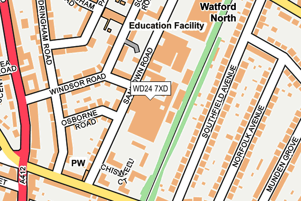 WD24 7XD map - OS OpenMap – Local (Ordnance Survey) WD24 7XD map - OS OpenMap – Local (Ordnance Survey)