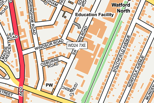WD24 7XE map - OS OpenMap – Local (Ordnance Survey) WD24 7XE map - OS OpenMap – Local (Ordnance Survey)