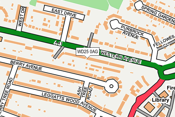 WD25 0AG map - OS OpenMap – Local (Ordnance Survey) WD25 0AG map - OS OpenMap – Local (Ordnance Survey)