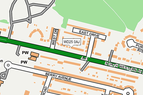 WD25 0AJ map - OS OpenMap – Local (Ordnance Survey) WD25 0AJ map - OS OpenMap – Local (Ordnance Survey)