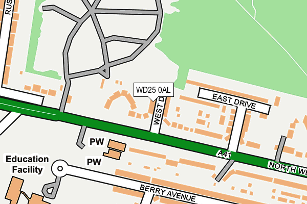 WD25 0AL map - OS OpenMap – Local (Ordnance Survey)
