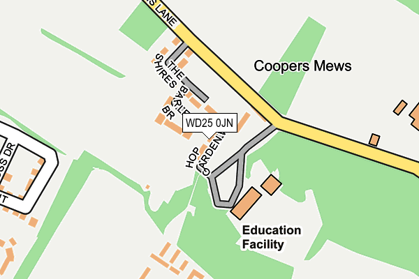 WD25 0JN map - OS OpenMap – Local (Ordnance Survey) WD25 0JN map - OS OpenMap – Local (Ordnance Survey)