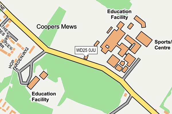 WD25 0JU map - OS OpenMap – Local (Ordnance Survey) WD25 0JU map - OS OpenMap – Local (Ordnance Survey)