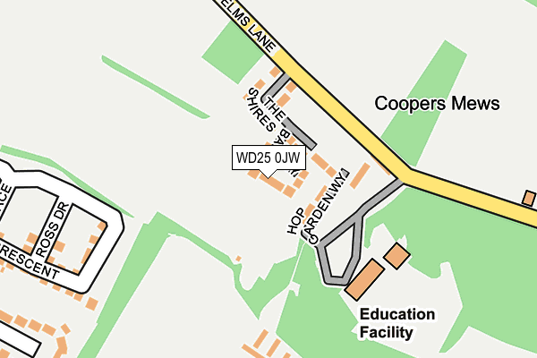 WD25 0JW map - OS OpenMap – Local (Ordnance Survey) WD25 0JW map - OS OpenMap – Local (Ordnance Survey)