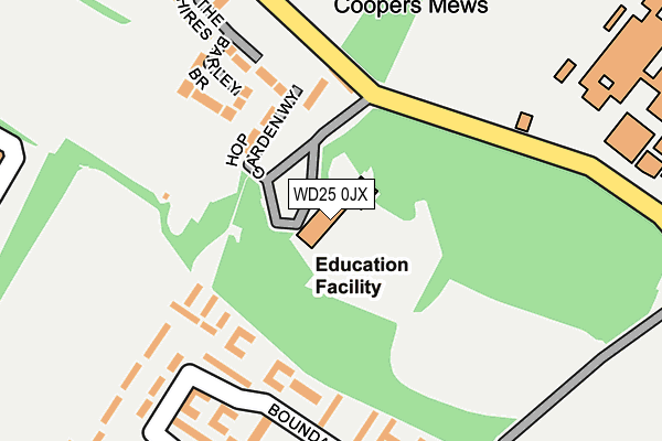 WD25 0JX map - OS OpenMap – Local (Ordnance Survey) WD25 0JX map - OS OpenMap – Local (Ordnance Survey)