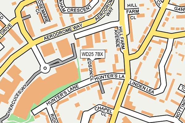WD25 7BX map - OS OpenMap – Local (Ordnance Survey) WD25 7BX map - OS OpenMap – Local (Ordnance Survey)