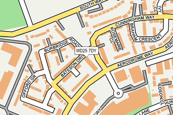 WD25 7DY map - OS OpenMap – Local (Ordnance Survey)