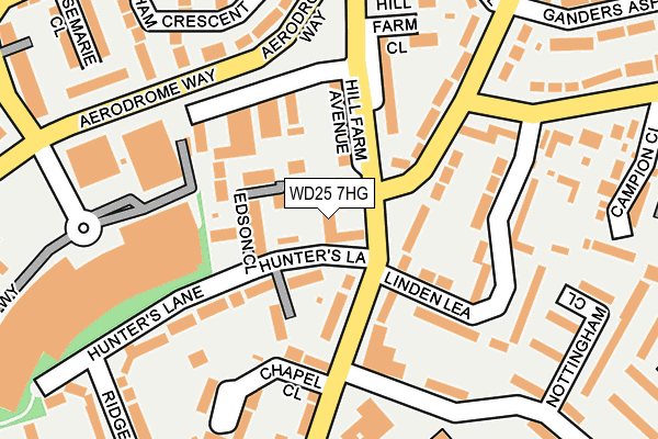WD25 7HG map - OS OpenMap – Local (Ordnance Survey)