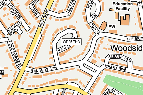 WD25 7HQ map - OS OpenMap – Local (Ordnance Survey) WD25 7HQ map - OS OpenMap – Local (Ordnance Survey)
