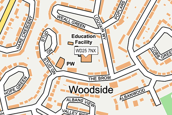 WD25 7NX map - OS OpenMap – Local (Ordnance Survey)