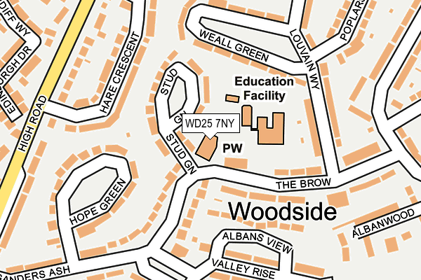 WD25 7NY map - OS OpenMap – Local (Ordnance Survey) WD25 7NY map - OS OpenMap – Local (Ordnance Survey)