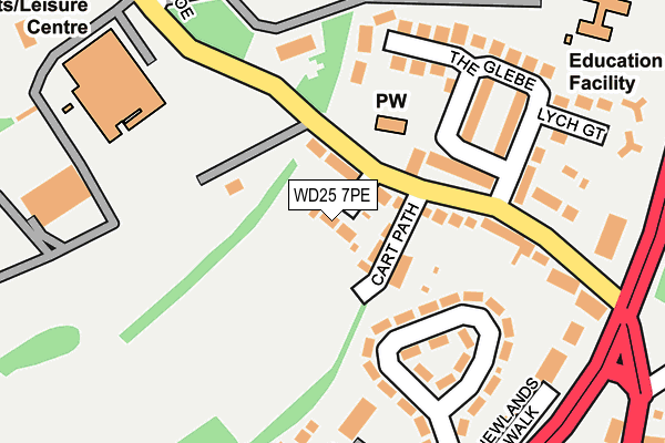 WD25 7PE map - OS OpenMap – Local (Ordnance Survey) WD25 7PE map - OS OpenMap – Local (Ordnance Survey)