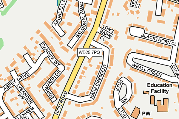 WD25 7PQ map - OS OpenMap – Local (Ordnance Survey) WD25 7PQ map - OS OpenMap – Local (Ordnance Survey)
