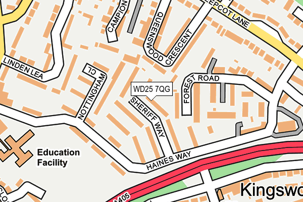 WD25 7QG map - OS OpenMap – Local (Ordnance Survey) WD25 7QG map - OS OpenMap – Local (Ordnance Survey)