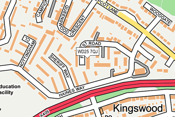 WD25 7QJ map - OS OpenMap – Local (Ordnance Survey) WD25 7QJ map - OS OpenMap – Local (Ordnance Survey)