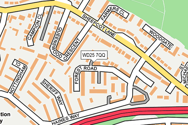 WD25 7QQ map - OS OpenMap – Local (Ordnance Survey) WD25 7QQ map - OS OpenMap – Local (Ordnance Survey)