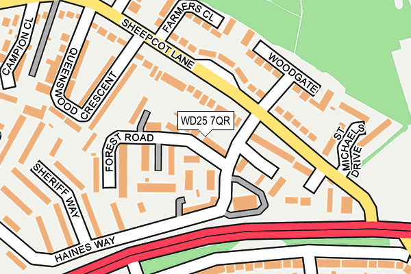 WD25 7QR map - OS OpenMap – Local (Ordnance Survey) WD25 7QR map - OS OpenMap – Local (Ordnance Survey)