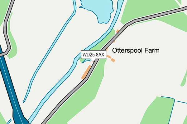 WD25 8AX map - OS OpenMap – Local (Ordnance Survey) WD25 8AX map - OS OpenMap – Local (Ordnance Survey)