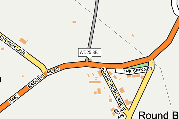 WD25 8BJ map - OS OpenMap – Local (Ordnance Survey) WD25 8BJ map - OS OpenMap – Local (Ordnance Survey)