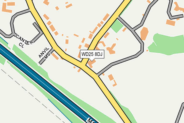WD25 8DJ map - OS OpenMap – Local (Ordnance Survey) WD25 8DJ map - OS OpenMap – Local (Ordnance Survey)