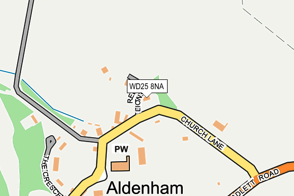 WD25 8NA map - OS OpenMap – Local (Ordnance Survey) WD25 8NA map - OS OpenMap – Local (Ordnance Survey)